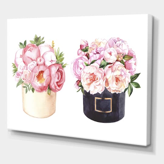 Designart - Flower Box With Peonies and Rose